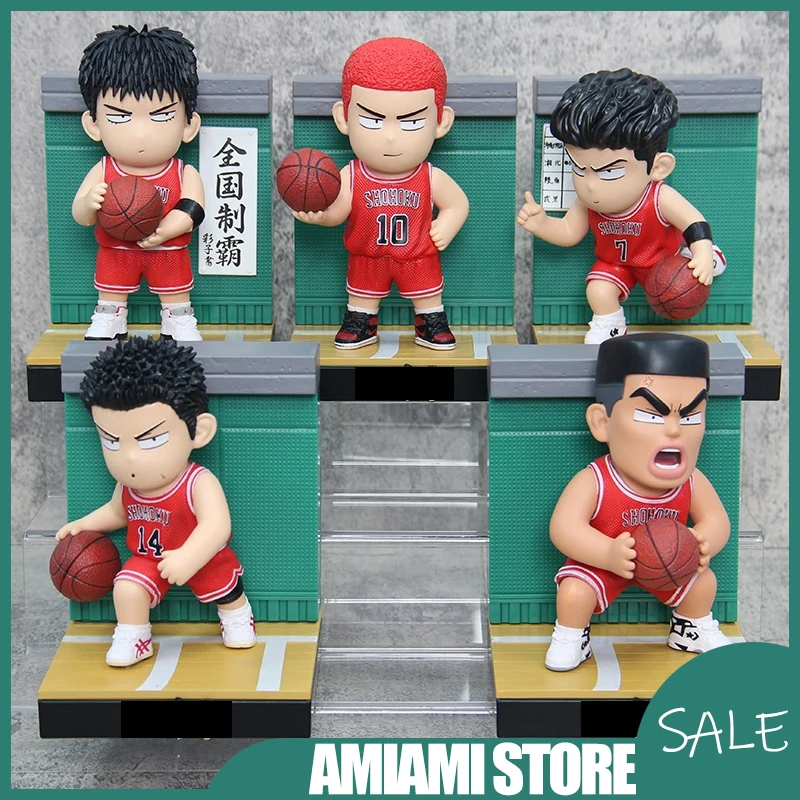 

18cm Slam Dunk Gymnasium Scene Set Q Version 5 Heroes of Shohoku Figure Collection Desktop Statue Birthday Christmas Gifts Toy