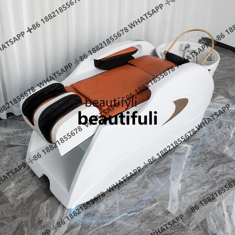 

z1Intelligent Electric Massage Shampoo Bed Automatic Hair Salon Ceramic Deep Basin Silicone Headrest Flushing Bed