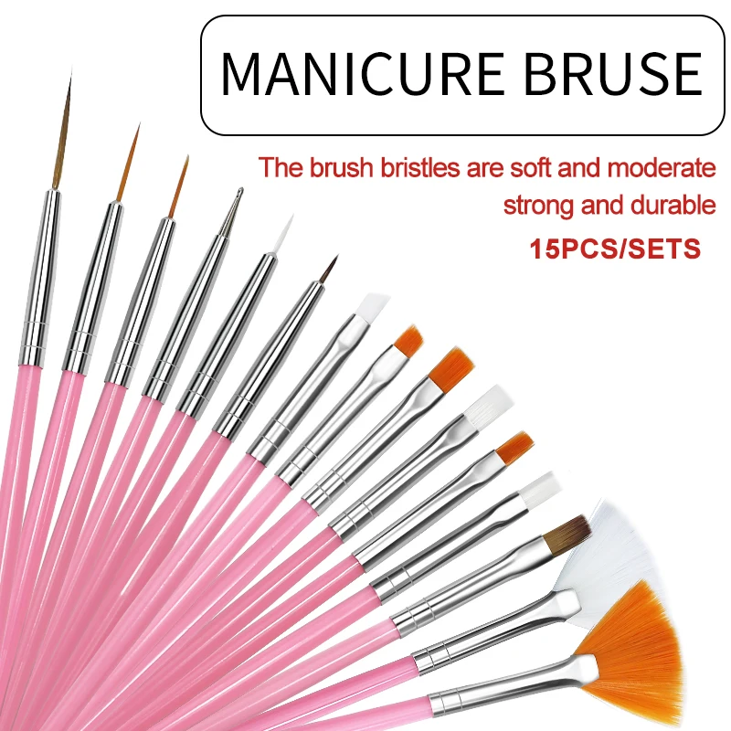 Professional Nail Art Brushes Set UV Gel Liner Painting Drawing Pen Gradient Ombre Halo Dyeing French Lines Dotting Tools