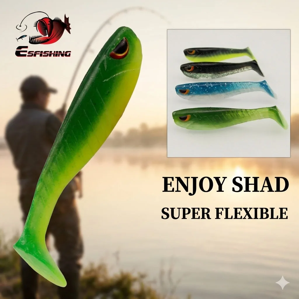 ESFISHING Soft Lure fishing Enjoy Shad 50mm Isca Artificial swimbait Fishing Bass pike zander