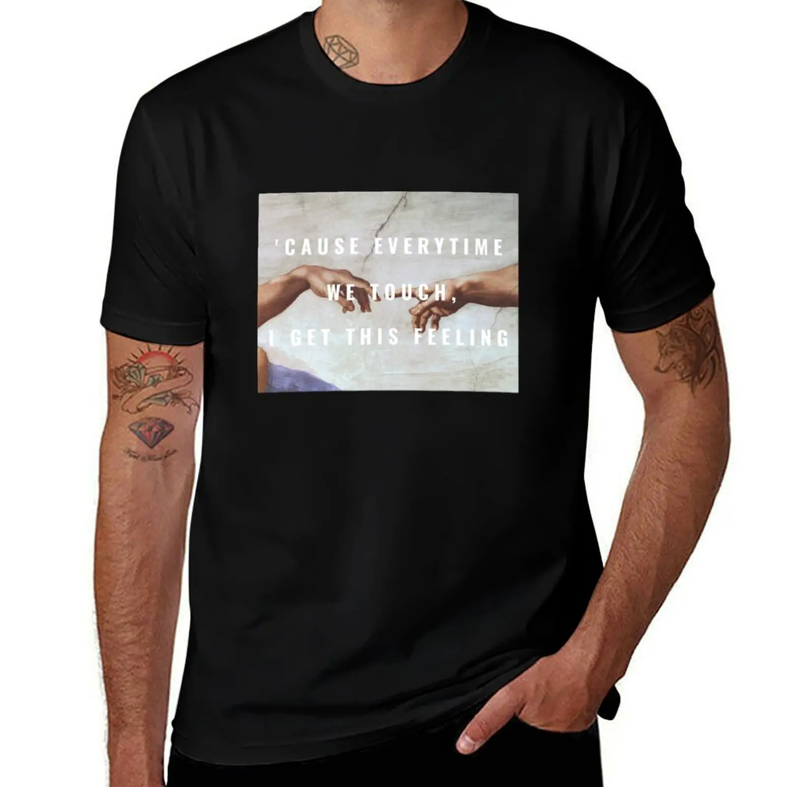 Cause everytime we touch I get this feeling - ADAM AND GOD EDITION T-Shirt Large Size Loose Casual Tee