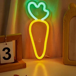 Chi-Buy 1PC Carrot Shape LED Neon Sign USB Powered For Bedroom Room Wall Decoration Neon Light Signs Suitable For Holiday