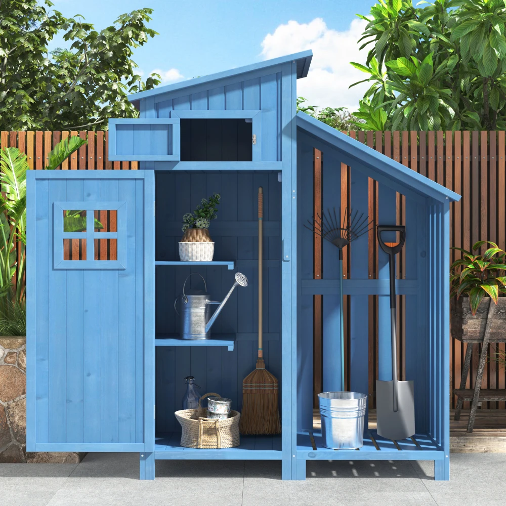Tuinkast, Apparaatkast, Houten Cabin, 1 Stuk, Tuinhuis, Duurzaam en Waterdicht, voor Tuin, Terras en Balkon