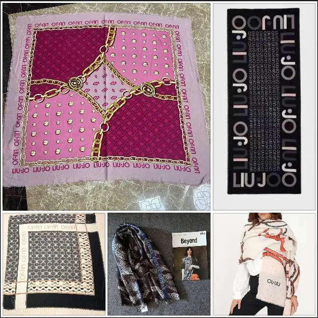 Italian Liu Jo New Scarf with Letter Printing for Foreign Trade, Multiple Fashion Items, Shawl for Warm and Sunshade Use