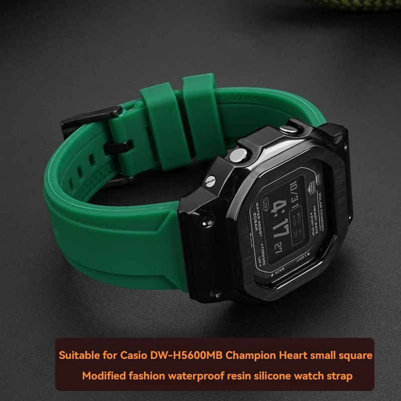 Modified Outdoor Silicone Watch Strap For Casio DW-H5600 DWH5600 Series 40th Anniversary Waterproof Rubber men's watch chain