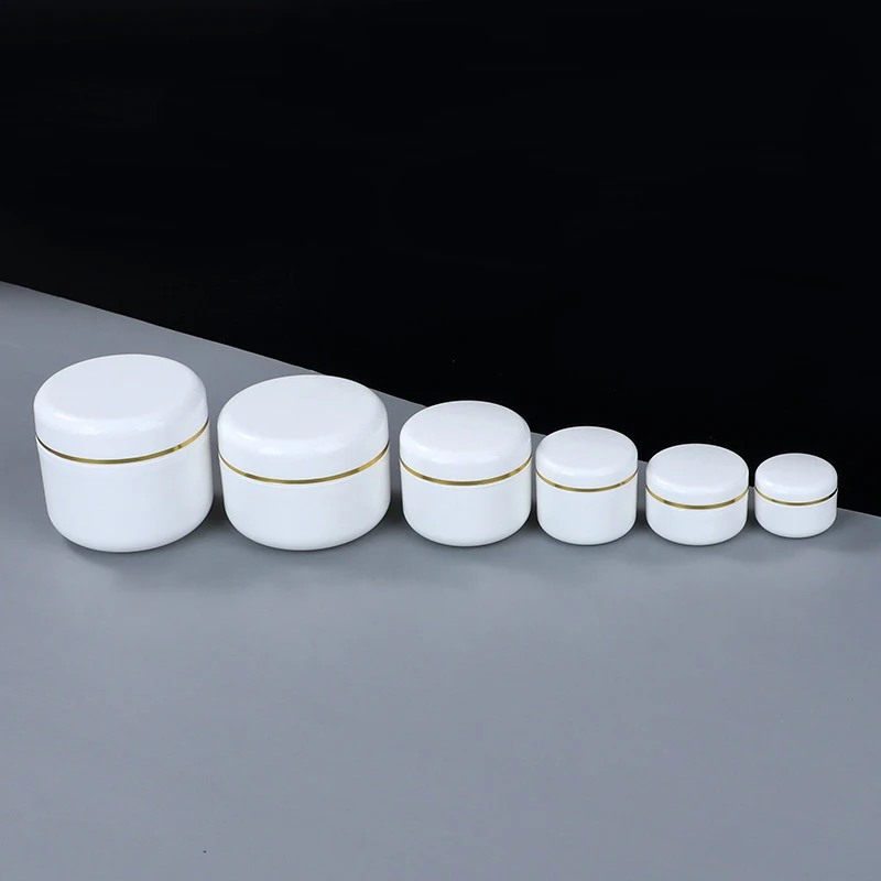 1 Bag 10g 30g 50g 100g 500g White with Gold Silver Circle Cream Jar Box Cosmetic Packaging bottle