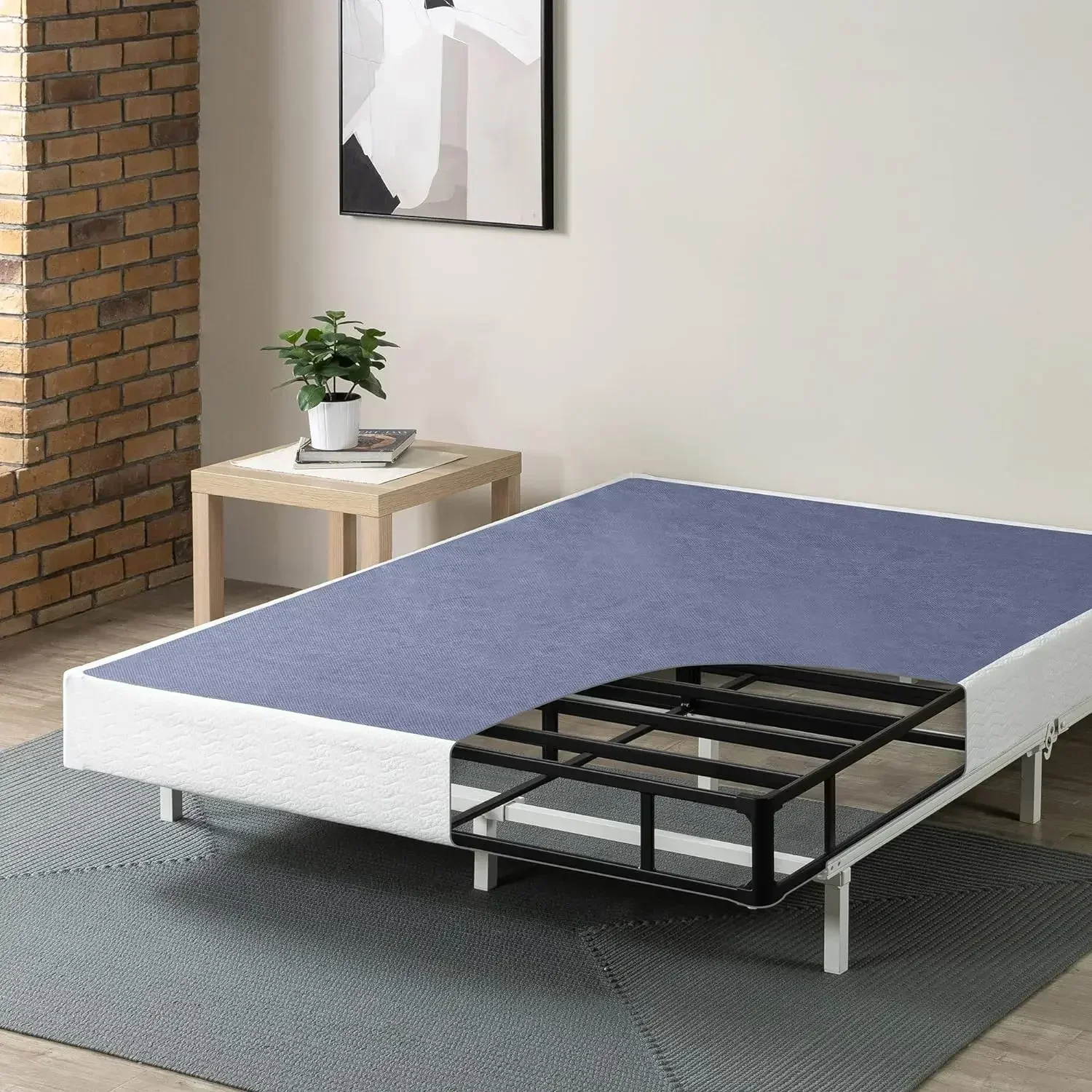 Bed frame,7 Inch Metal Smart Box Spring with Quick Assembly / Mattress Foundation,Easy Assembly, Full