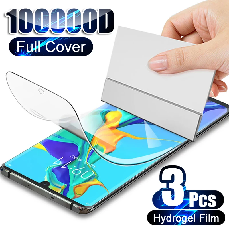 3Pcs Full Cover Screen Protector For Huawei P30 P50 P40 P20 Mate 30 20 10 40 Pro Plus Lite Hydrogel Film Not Glass Accessories