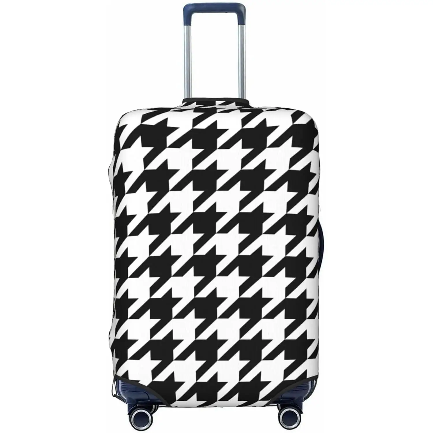 

Черно-белые чехлы для чемоданов с текстурой «гусиные лапки», эластичные моющиеся чехлы для багажа, защитный чехол для дорожного чемодана