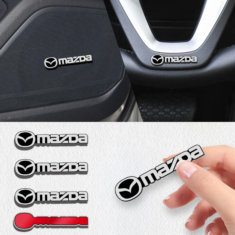 4pcs Car Stereo Audio Video Sound Sticker For Mazda 2 3 4 5 6 7 8 323 626 CX5 CX7 CX9 RX8 MX3 MX5 Atenza Speaker Accessories