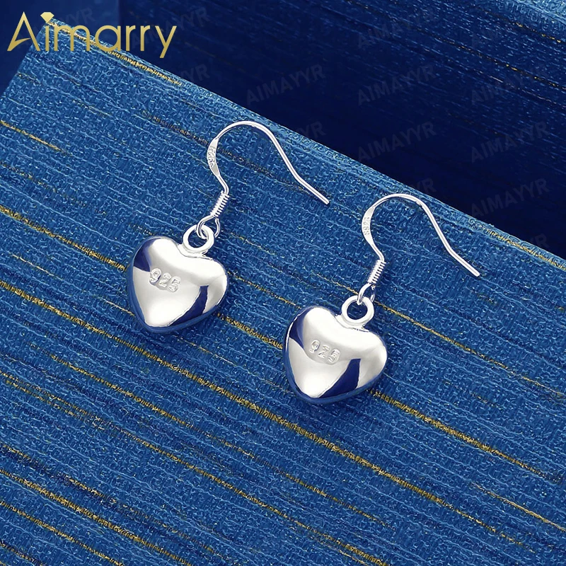 925 Sterling Silver Romantic Smooth Love Earrings for Women's Parties Banquets Engagements Weddings High-quality Fashion Jewelry
