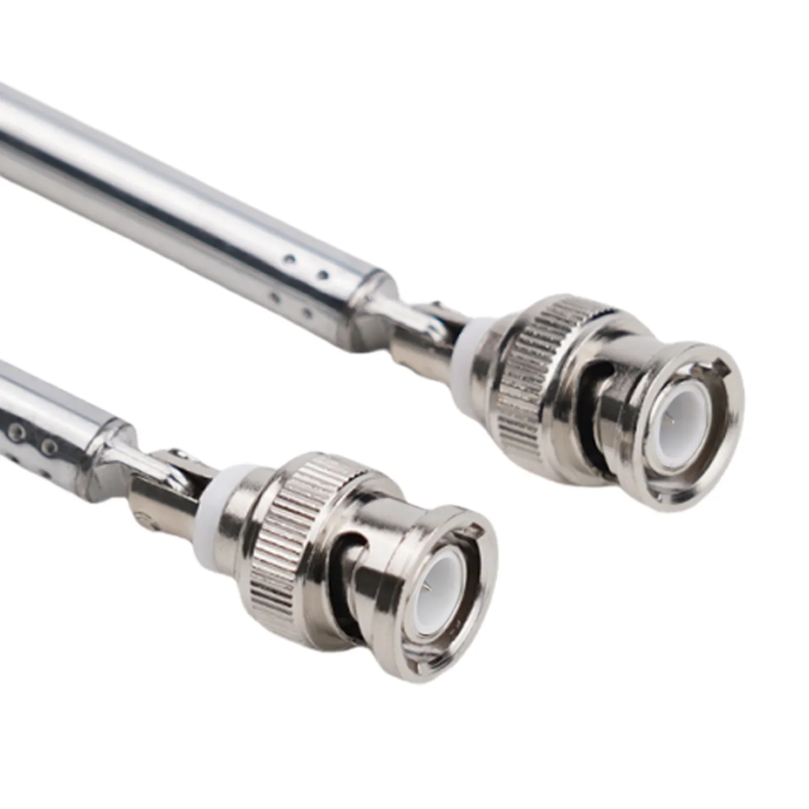 2 Pcs Radio Scanner Antenna Elasticated Antenna 20-1300MHz 7 Section Stainless Steel Silver Tone Telescopic BNC CB Antenna