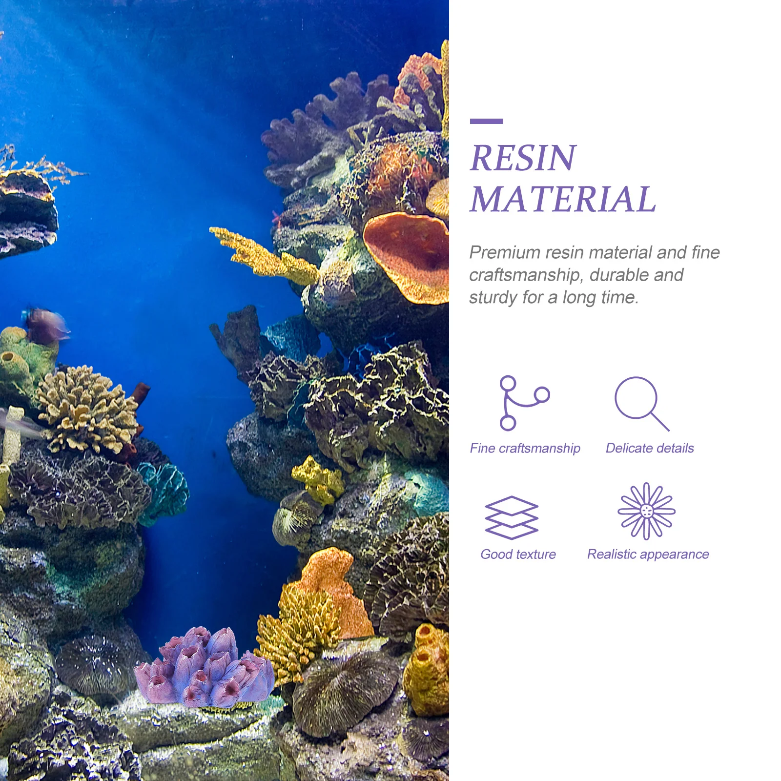 

Simulation Resin Coral Fish Tank Supply Premium Craftsmanship Sturdy Long Lasting Aquarium Ornament Fish Tank Landscape Coral