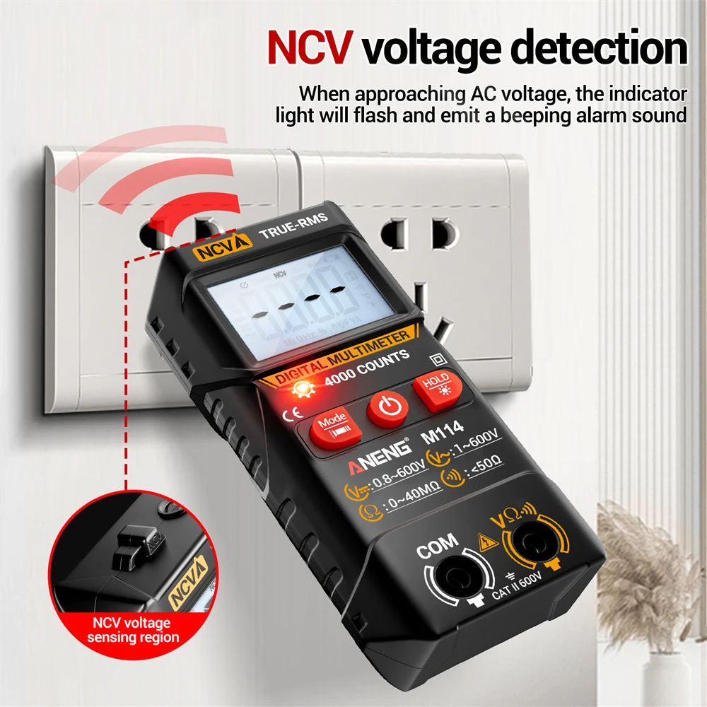 M114 M115 Multímetro 4000 Contagens Display Digital Tester com Capacitância e Hz Medição de Frequência Ferramentas de Teste Multifuncionais
