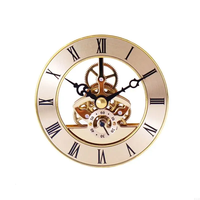 KX4B Retro Gear Wall Clock Movement Metal Perspective Table Clocks Accessories for Handmade Hanging Clocks Replacement Part Tool