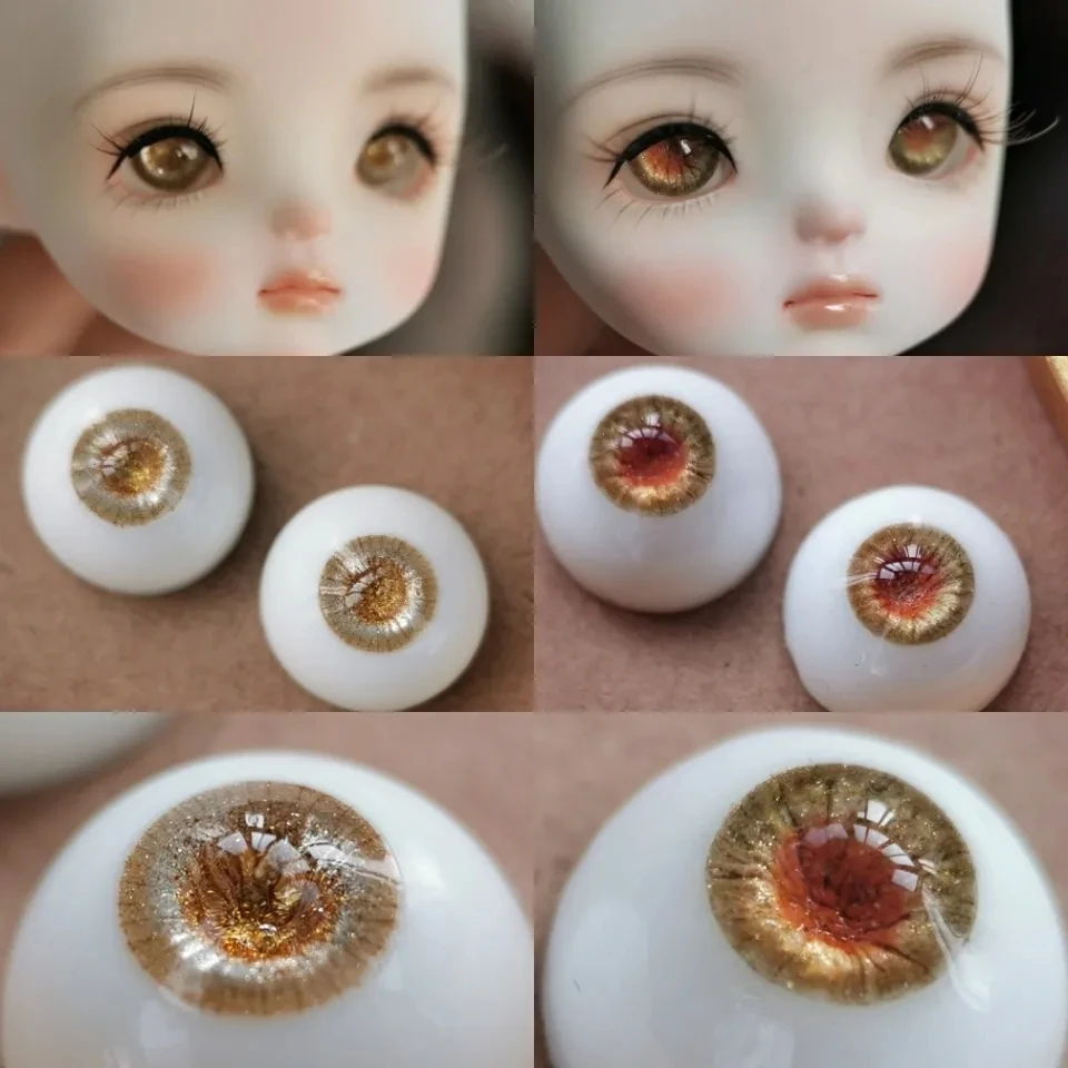 BJD Eyes doll eyes 12mm-18mm doll cute gold plaster Eyes for toys 1/8 1/6 1/4 1/3 SD DD doll accessories 12mm-18mm doll eyes