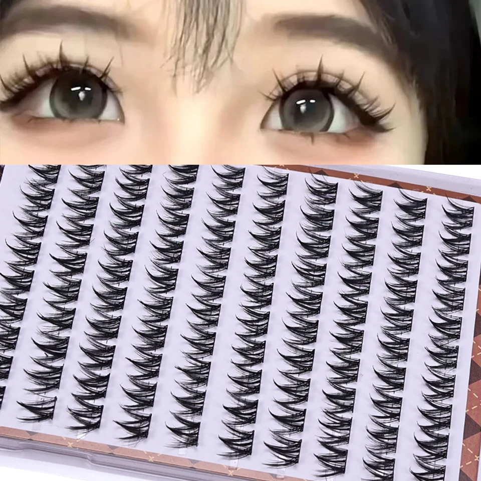 Pestañas postizas autoadhesivas sin pegamento Voluminosas Esponjosas Gruesas Naturales Rizado Forma W Girasol Extensión de pestañas DIY Ojos Manga 2
