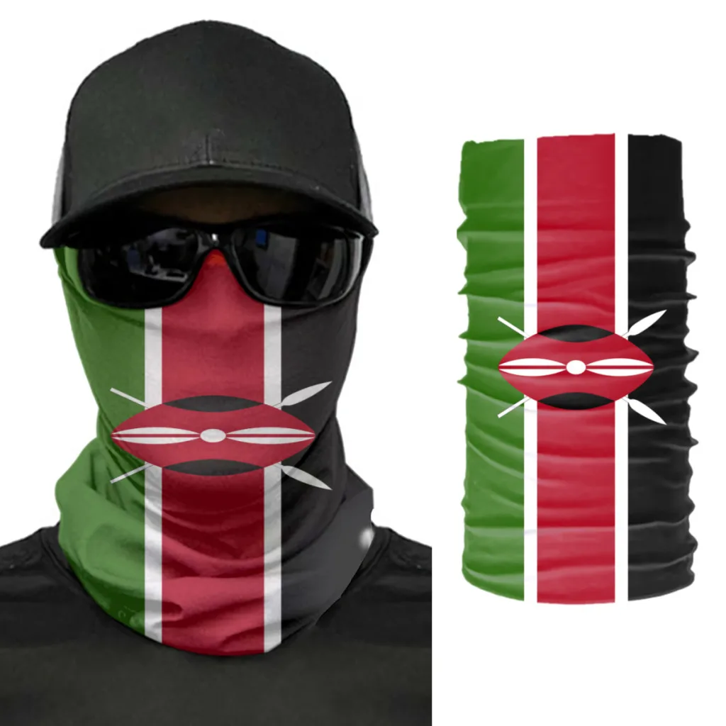 2022 Kenya Flag Scarf Neck Face Mask Unisex Fashion Neck Warmer Seamless Bandana Headwear Cycling Hiking