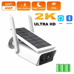 Telecamera solare Wifi 4K 8MP telecamera IP esterna alimentata a batteria Wireless da 4mp IP66 telecamere Bullet di sicurezza per videosorveglianza PIR