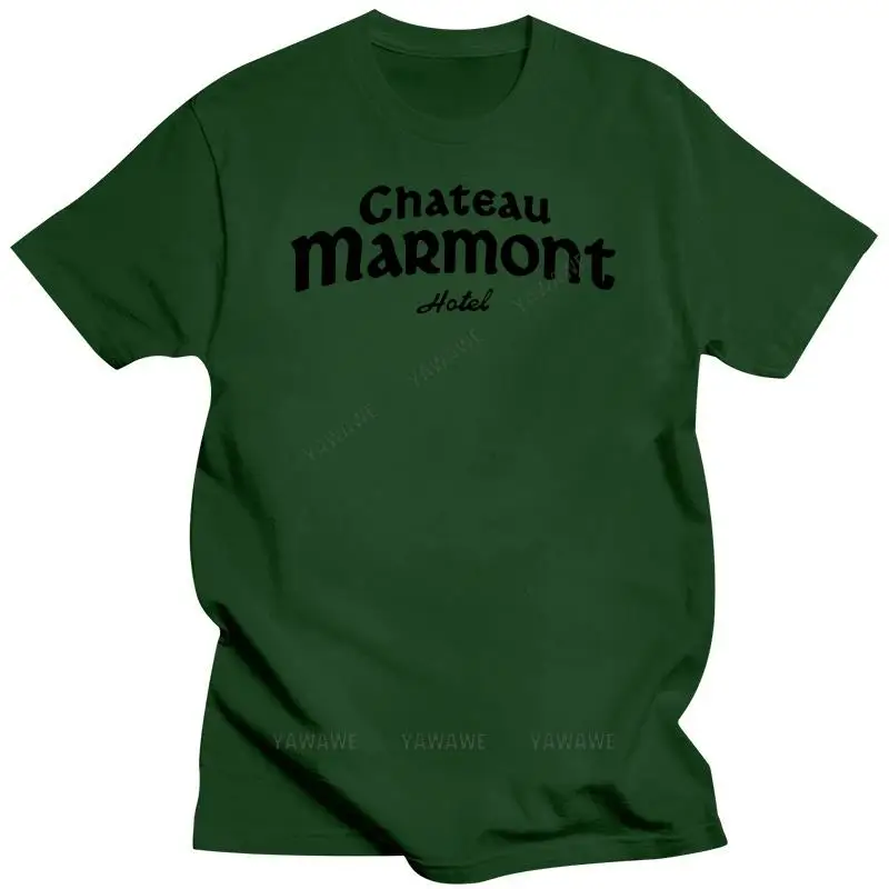 New arrived black short sleeve brand cotton top 1970s CHATEAU MARMONT Men\'s T Shirt print tshirts male casual style tee-shirt