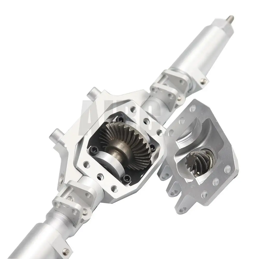 Diamond-Shaped Aluminum Alloy Complete Front & Rear Axle for 1/10 Scale RC Crawler Truck Compatible with Axial SCX10 II 90046 47