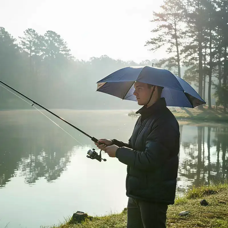 Portable Hands Free Umbrella Hat With UV Resistance And Rain Proof Design Perfect For Hiking Fishing Gardening And Camping