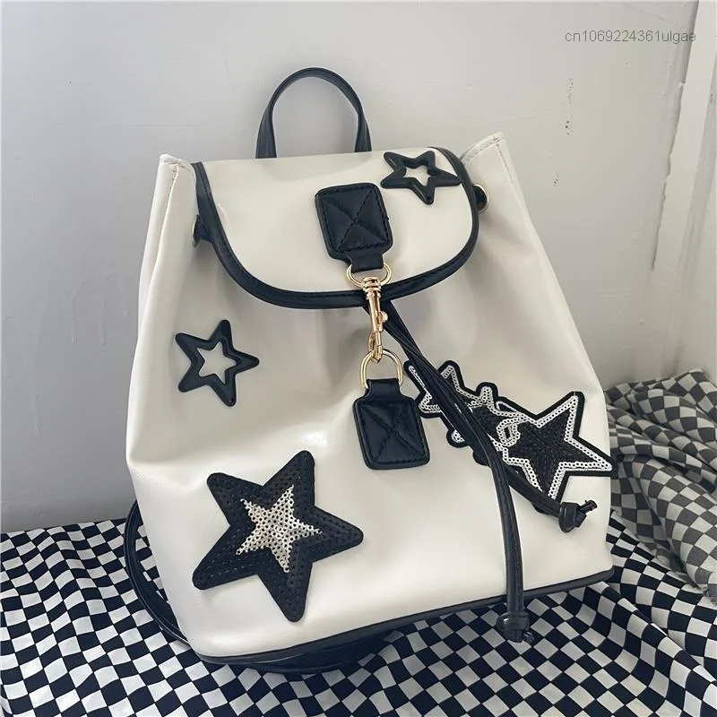 New Star Y2K Backpack Subculture Spicy Girls Trendy Korean Style Bag Women Academy Style Small PU Leather Luxury Design Backpack