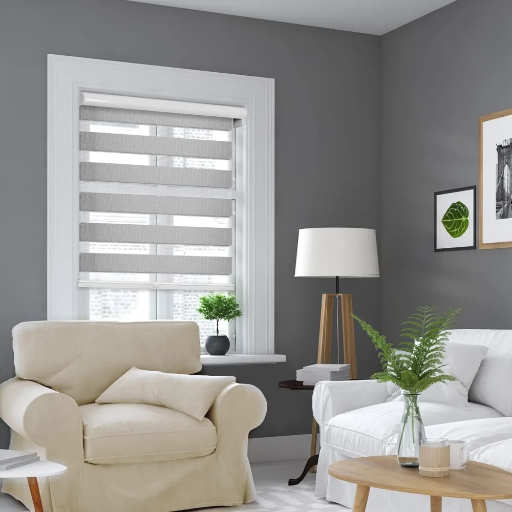 Tende per finestre zebrate senza fili, tende zebrate moderne per finestre, tende zebrate personalizzate con opzioni a coda lunga