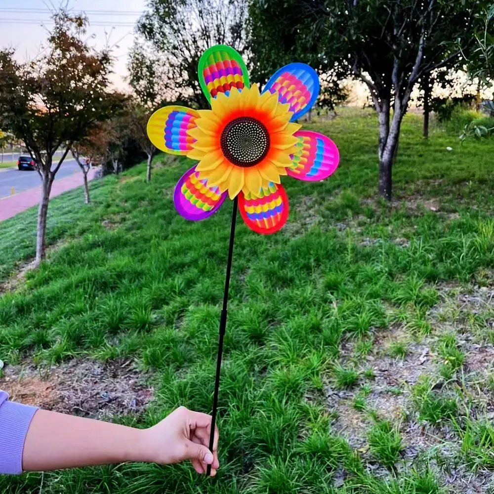 Multistyles Hot Air Balloon Insect Windmill Smile Face Bees Cartoon Double/Single layered Rotating Wind Spinner PVC Colorful