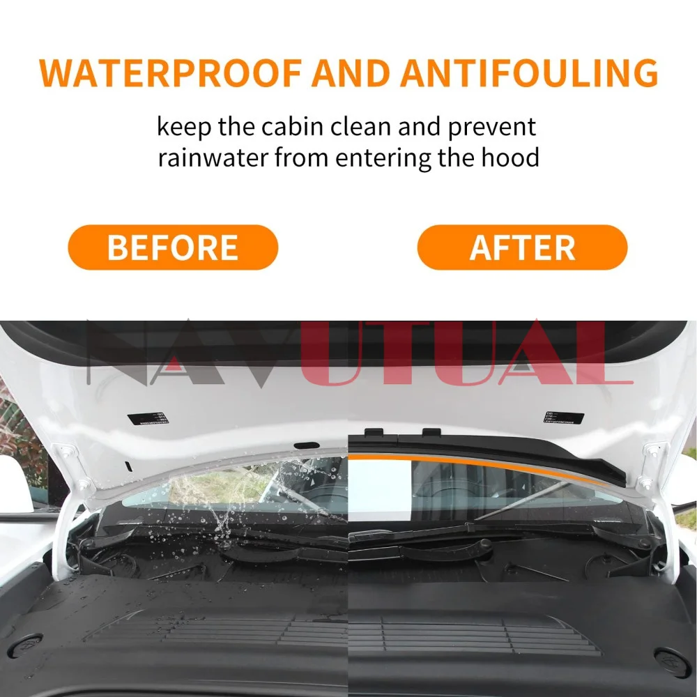 Fit 2017-2023 Tesla Model 3 Model Y Front Trunk Hood Rubber Seal Water Retaining Strip Vent Protector Guard Accessories