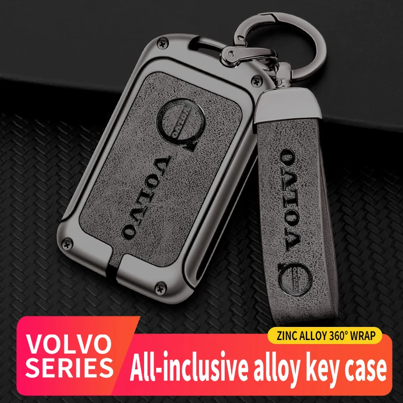 Zinc Alloy Leather Car Remote Key Case Cover Shell for Volvo S60 S90 XC40 XC60 XC90 V60 V90 C40 2017 2018 T5 T6 T8 Polestar 1 2