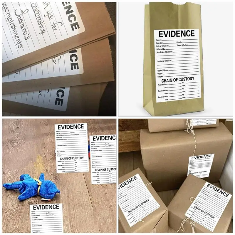 10pc Self Adhesive Evidence Labels Evidence Marker Evidence Collection Sticker 4*6 Inch Forensic Course Stickers Evidence Decal