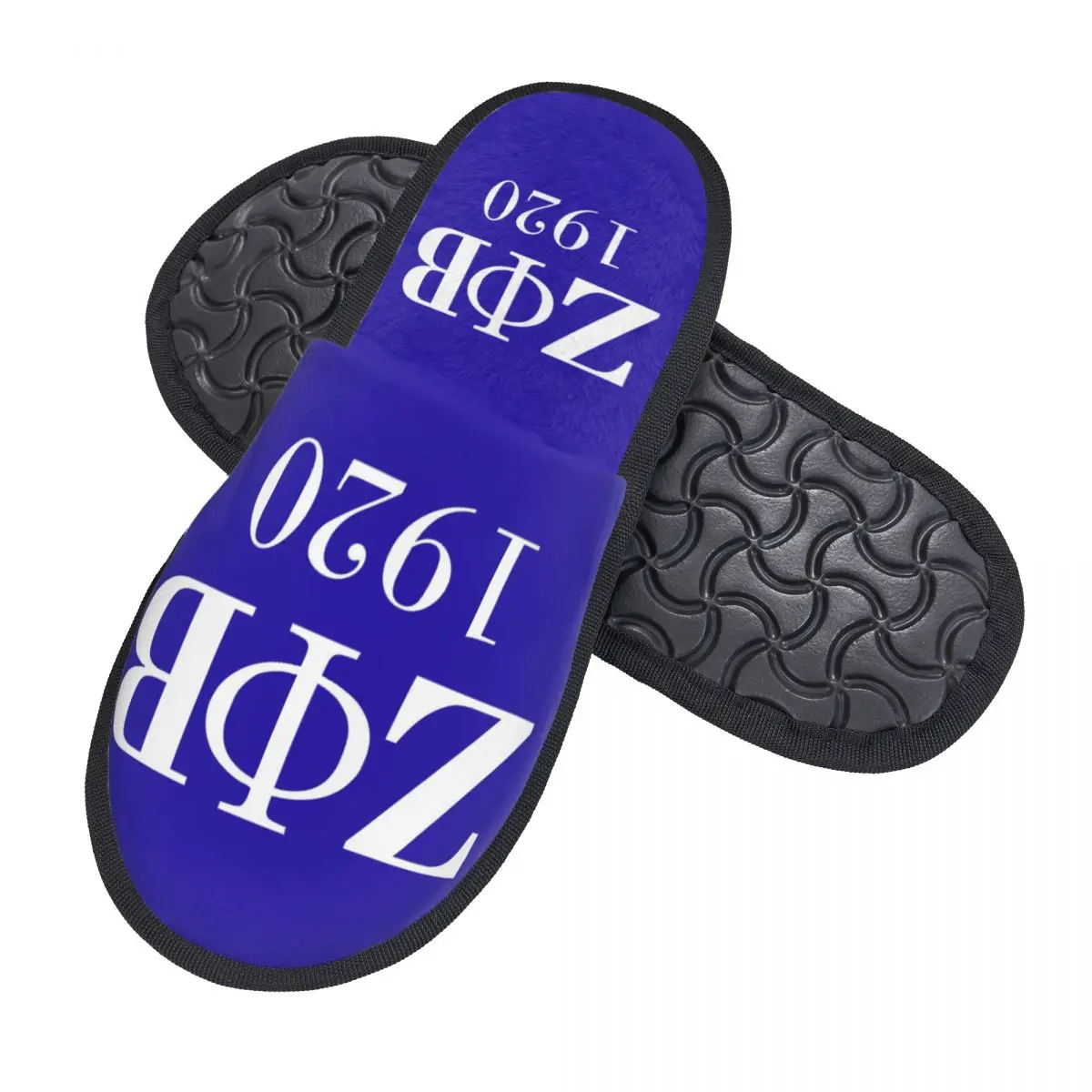 Custom Zeta Phi Beta Sorority Logo Soft Memory Foam House Slippers Women Greek Letter 1920 Comfy Warm Anti-skid Sole Slipper