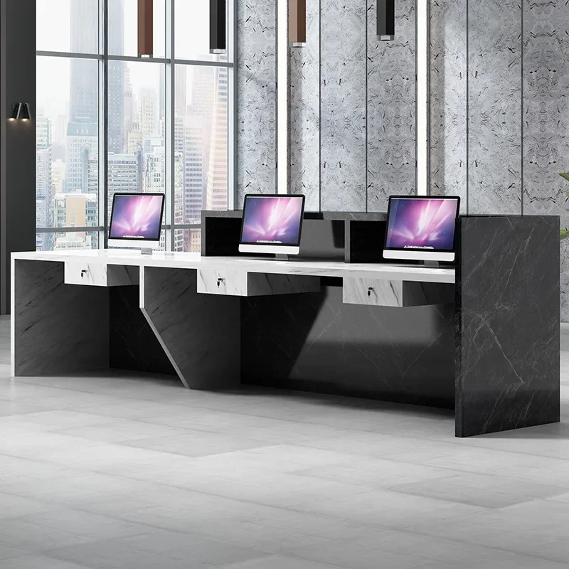 Banco di Guangzhou reception reception bianco imitazione marmo bar pagina di cassa