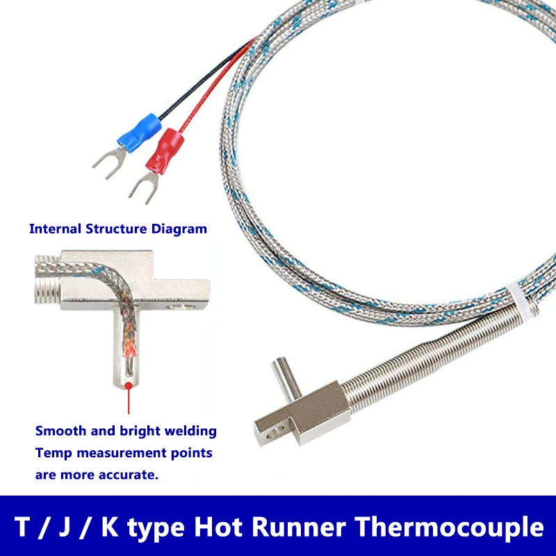 T-J-Typ K-Typ Thermoelement-Sensor, Heißkanal-T-Form-Knopfsonde zur Temperaturmessung im Spritzgussverteiler – Detail 3