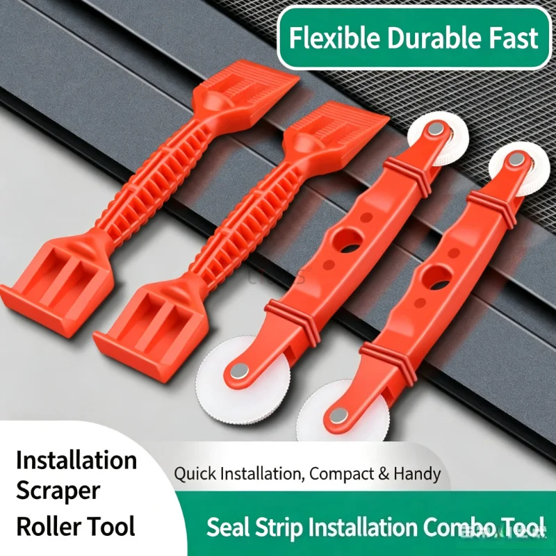 Window Screen Spline Roller and Spline Removal Shovel Seal Strip Installation Tool Gap Adjustment Auxiliary Kit for Door Window