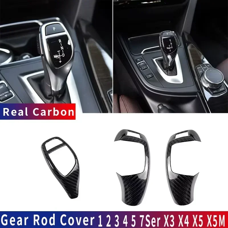 For BMW Real｜Dry Carbon Fiber｜gear Shift Cover｜3 Series X3 X4 X5 X6 X5M X6M F20 F21 F22 F23 F30 F34 F35 F36 F10｜knob Accessories