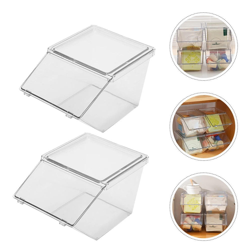 

4pcs Acrylic Bag Storage Box Organizer Set Coffee Bar Sugar Packets Desktop Tea Chest Holder Home Case