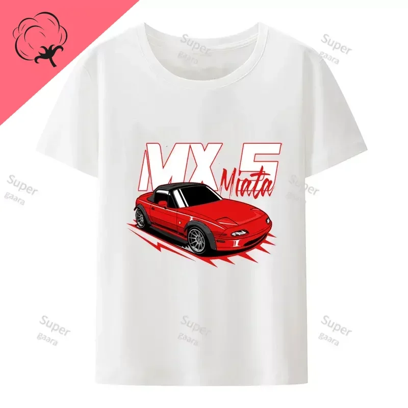 Initial D JDM MIATA MX5 Theme 100%Cotton Mens Clothes Tshirts Graphic T Shirts Tees Shirt Women Y2k Streetwear Short Sleeve Tee