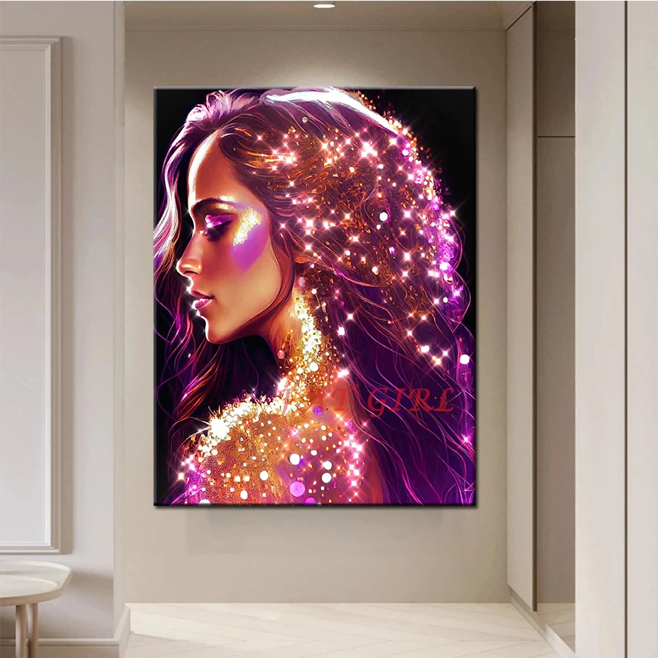 Full Square 5D Diamond Painting Diamond Woman Diamond Embroidery Portrait Picture Rhinestone Mosaic Cross Stitch Wall Decor S11