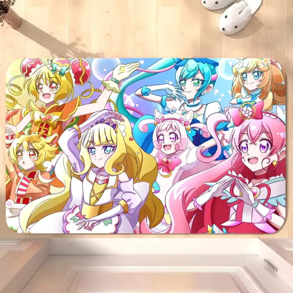 bilibili Anime Delicious Party Pretty Cure Floor Mat Bedroom Kitchen Door Bath House Super Absorbent Foot Non-slip