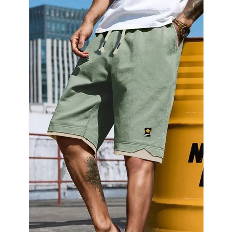 

Men's Regular Fit Color orts Breathable Comfortable Stretchy Ciwalk Vintage Sle Nine Points Pants Spring Summer