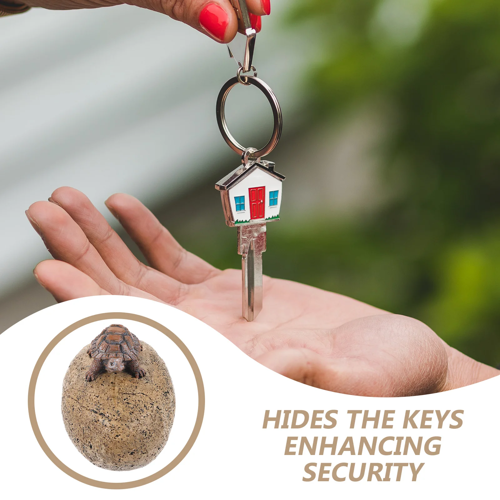 

Outdoor Garden Resin Key Hider Turtle Stone Decorative Key Holder Hidden Storage Box for Lawn Patio Garden Storage Box