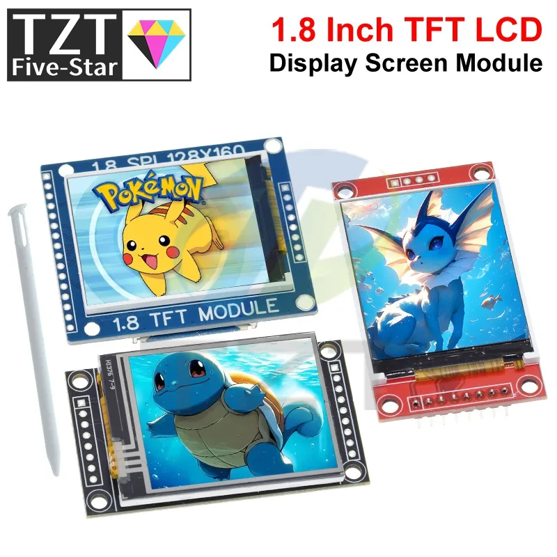 1.8 Inch TFT LCD Module LCD Screen Module SPI Serial 51 Drive 4 IO Drive TFT Resolution 128*160 For Arduino With / Without Touch