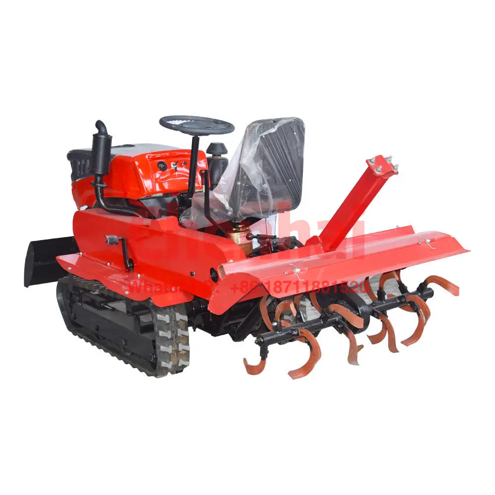 agriculture equipment and tools weeder ploughing machine rubber track tractor rotary tiller cultivateur multifunction cultivator