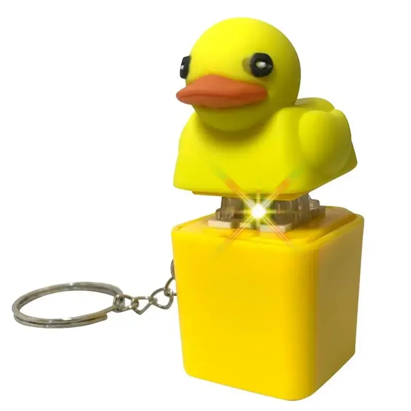 Duckling Quack Toy Duck Keyboard Keycap Regulator Rattle Button Sound Keychain Decorative Ornament Key Board Chain Hanging Rings
