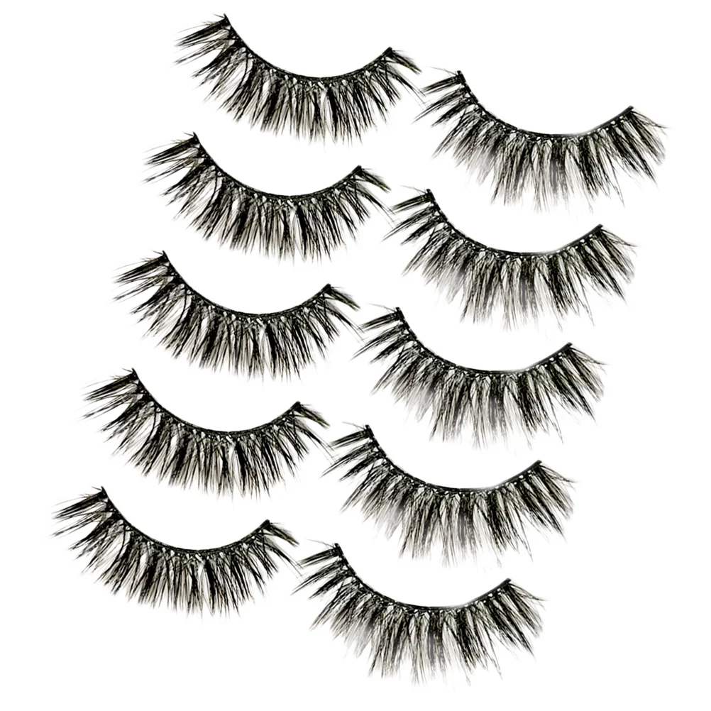 5 Paar künstliche Wimpern, dick, voll, natürlicher Stil, langlebig, bequem, einfach anzubringen, zum Entfernen von Damen, modisches Make-up