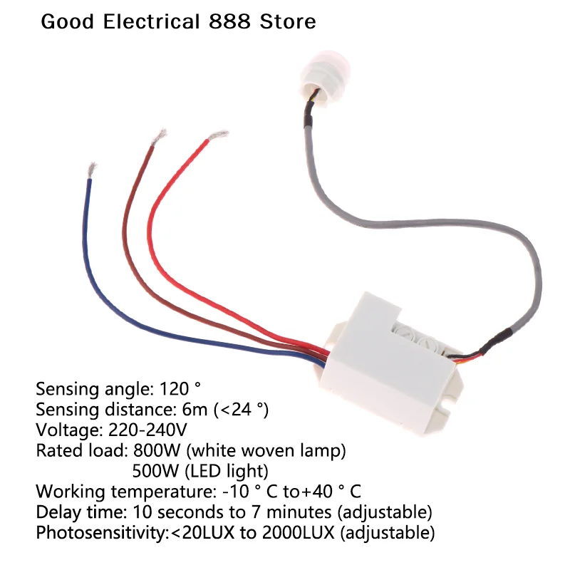 

【GE】120° Mini Recessed PIR Ceiling Occupancy Motion Sensor Detector Light Switch 110~240V/AC 800W For Home Hotel