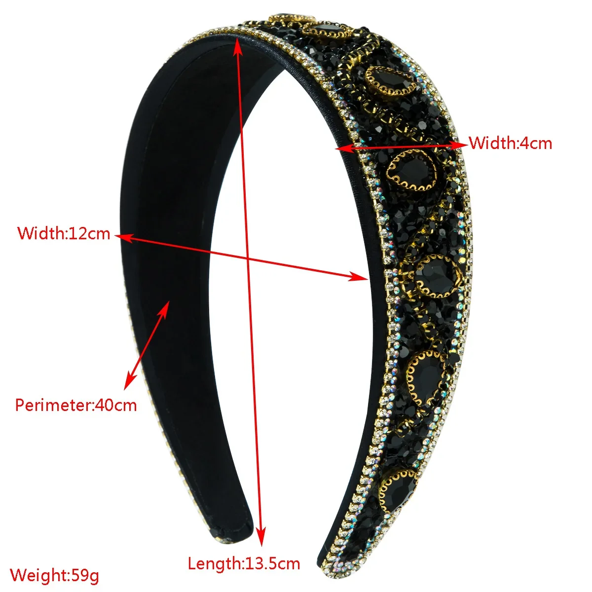 European and American Trends Luxury Diamond-encrusted Wide-edge Fashion Super Flash Full Diamond Headband Hair Accessories