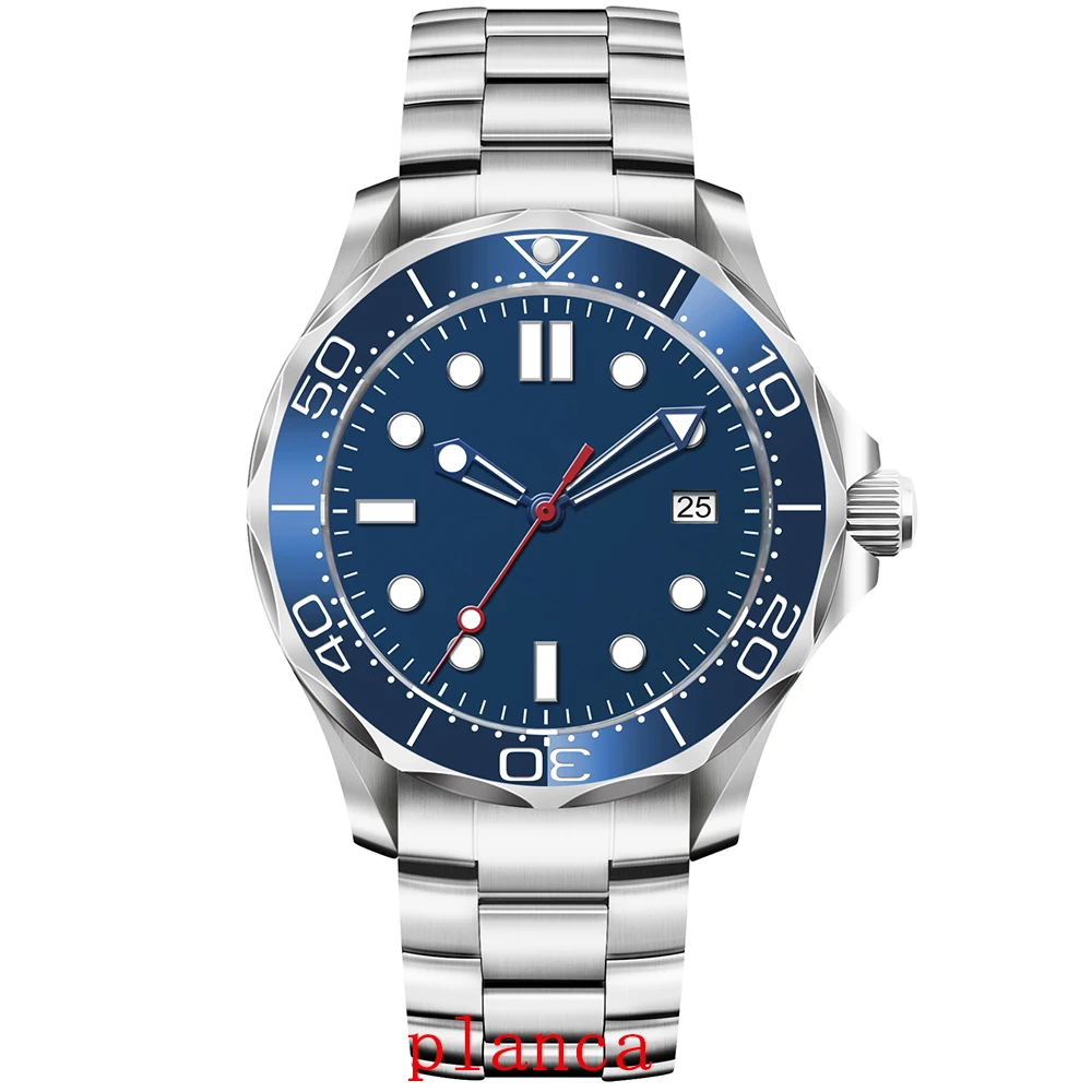 Мужские часы из нержавеющей стали с индивидуальным логотипом 41 мм, автоматический механизм NH35, часы с сапфировым стеклом, светящиеся